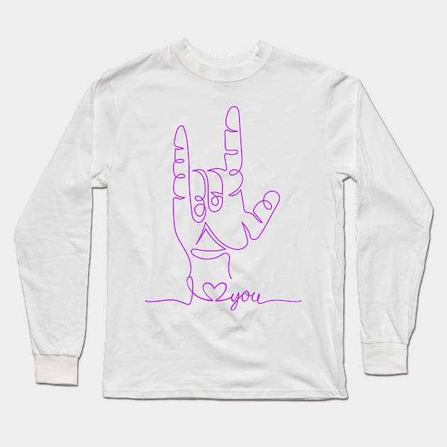 I love you hand sign Long Sleeve T-Shirt by Graphica01